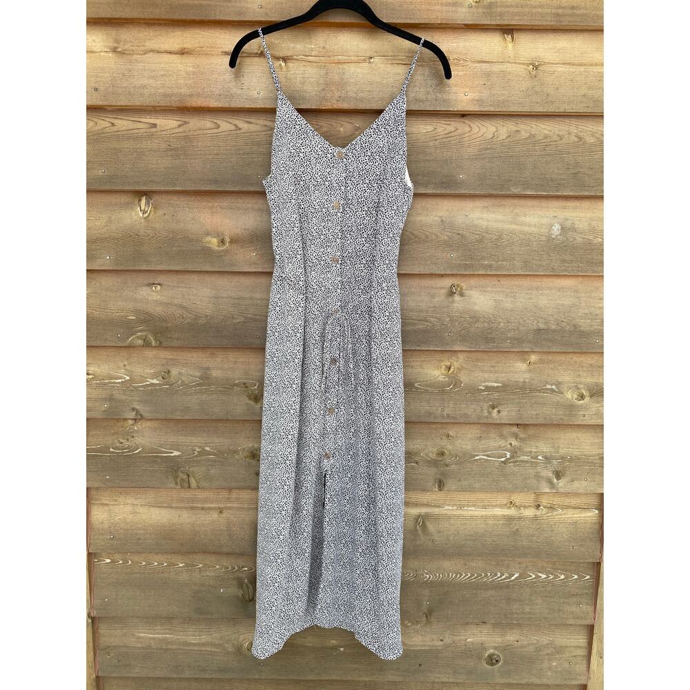 Sienna Sky Black & White Ditsy Print Spaghetti Strap Midi Dress